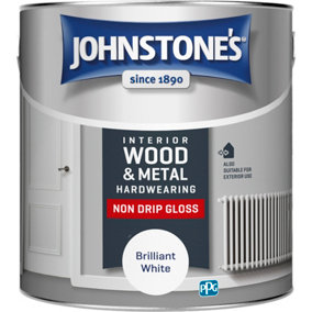 Johnstone's Hardwearing Non Drip Gloss Brilliant White 2.5L
