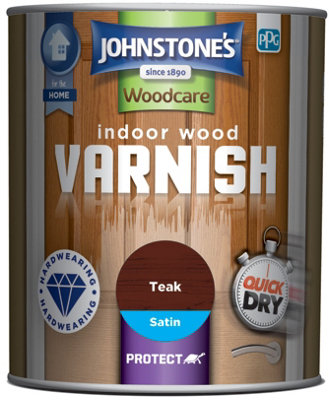 Johnstone's Indoor Teak Varnish Satin - 750ml