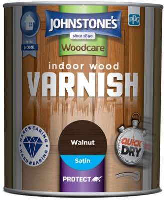 Johnstone's Indoor Walnut Varnish Satin - 750ml