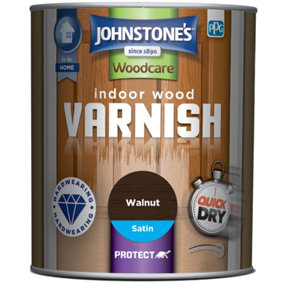 Johnstone's Indoor Walnut Varnish Satin - 750ml