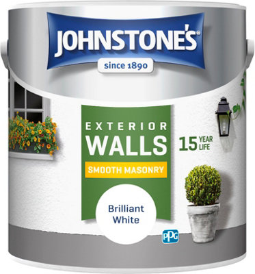 Johnstone's Masonry Paint Brilliant White - 2.5L