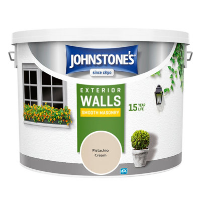 Johnstone's Masonry Paint Pistachio Cream - 10L