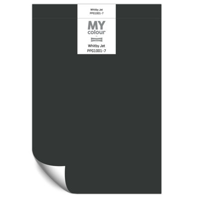 Johnstone's My Colour Durable Matt Paint Whitby Jet - Peel and Stick Sample