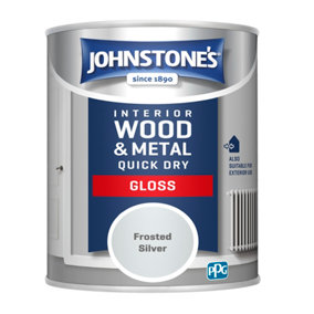 Johnstone's Quick Dry Gloss Frosted Silver 750ml