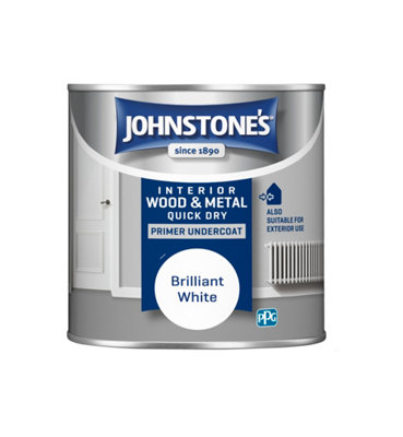 Johnstone's Quick Dry Primer Undercoat Brilliant White 250ml DIY at B&Q