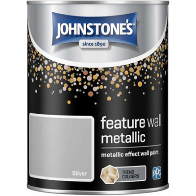 Johnstone's Silver Feature Wall Metallic Effect Wall Paint 1.25L