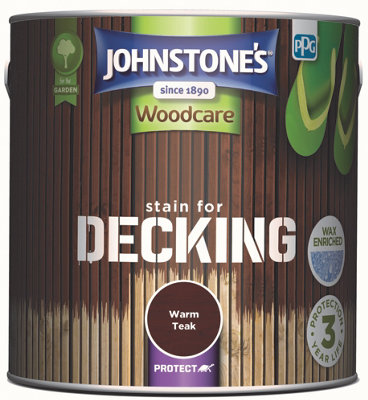 Johnstone's Stain for Decking Warm Teak - 2.5L