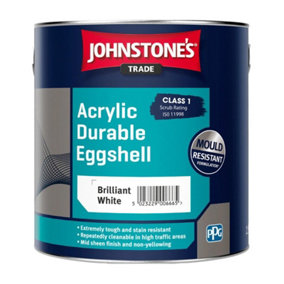 Johnstone's Trade Acrylic Durable Eggshell - Brilliant White 2.5L