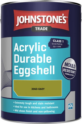 Johnstone's Trade Acrylic Durable Eggshell Walls & Ceilings Emulsion Paint (3060-G60Y) 5L