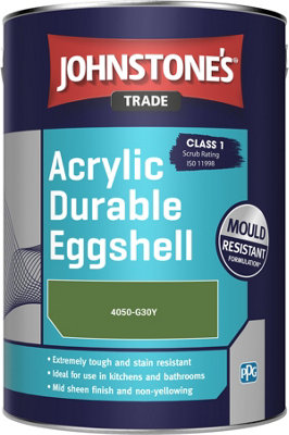 Johnstone's Trade Acrylic Durable Eggshell Walls & Ceilings Emulsion Paint (4050-G30Y) 5L