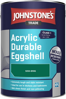 Johnstone's Trade Acrylic Durable Eggshell Walls & Ceilings Emulsion Paint (5050-B90G) 5L