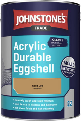 Johnstone's Trade Acrylic Durable Eggshell Walls & Ceilings Emulsion Paint Good Life (PPG1090-5) 5L