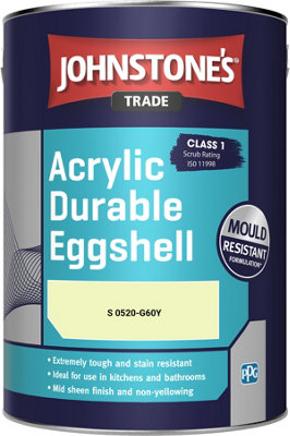 Johnstone's Trade Acrylic Durable Eggshell Walls & Ceilings Emulsion Paint (S 0520-G60Y) 5L