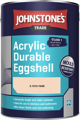 Johnstone's Trade Acrylic Durable Eggshell Walls & Ceilings Emulsion Paint (S 1015-Y60R) 5L