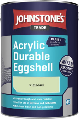 Johnstone's Trade Acrylic Durable Eggshell Walls & Ceilings Emulsion Paint (S 1020-G40Y) 5L