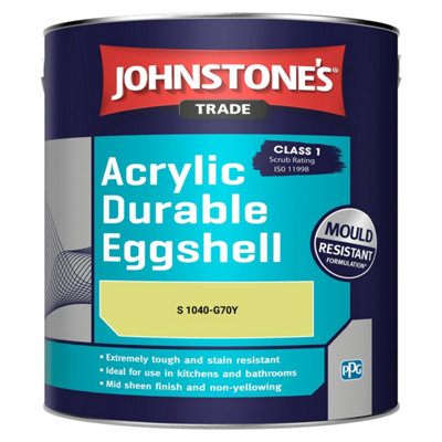 Johnstone's Trade Acrylic Durable Eggshell Walls & Ceilings Emulsion Paint (S 1040-G70Y) 2.5L
