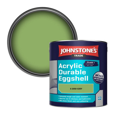 Johnstone's Trade Acrylic Durable Eggshell Walls & Ceilings Emulsion Paint (S 2050-G30Y) 2.5L