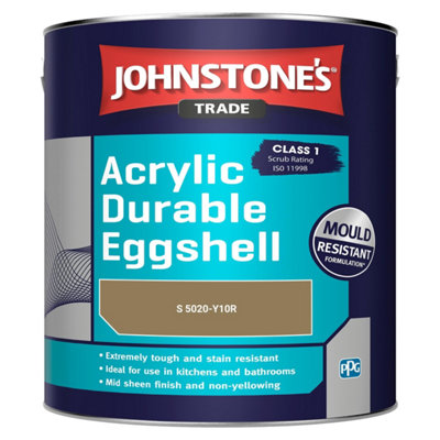 Johnstone's Trade Acrylic Durable Eggshell Walls & Ceilings Emulsion Paint (S 5020-Y10R) 2.5L