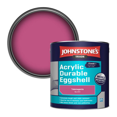 Johnstone's Trade Acrylic Durable Eggshell Walls & Ceilings Emulsion Paint Telemagenta (RAL 4010) 2.5L