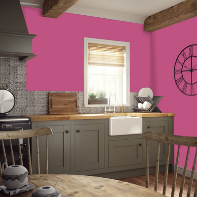 Johnstone's Trade Acrylic Durable Eggshell Walls & Ceilings Emulsion Paint Telemagenta (RAL 4010) 2.5L