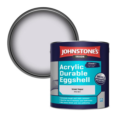 Johnstone's Trade Acrylic Durable Eggshell Walls & Ceilings Emulsion Paint Violet Vapor (PPG1180-1) 2.5L