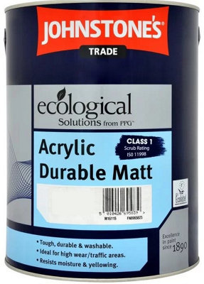 Johnstone's Trade Acrylic Durable Matt Paint - Brilliant White 5L