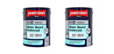Johnstone's Trade Aqua Water Based Undercoat Brilliant White 5L Pack of 2