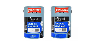 Johnstone's Trade Covaplus Vinyl Matt Paint Black 5L Pack of 2