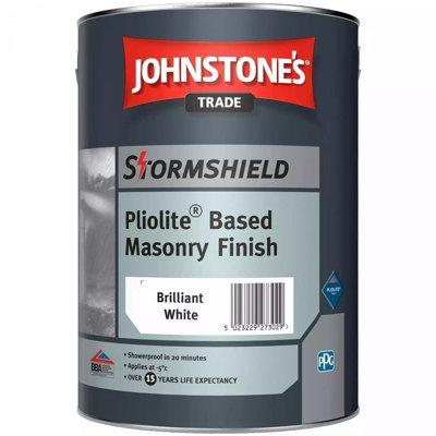 Johnstone's Trade Stormshield Pliolite Masonry Finish Brilliant White 5L