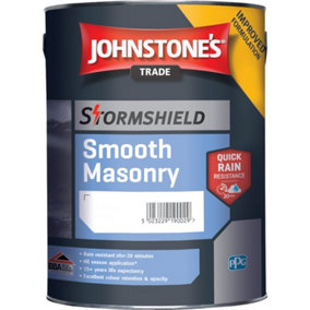 Johnstone's Trade Stormshield Smooth Masonry Paint - Brilliant White - 5L