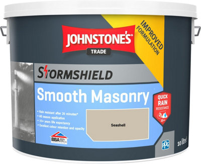Johnstone's Trade Stormshield Smooth Masonry Paint Seashell 10L