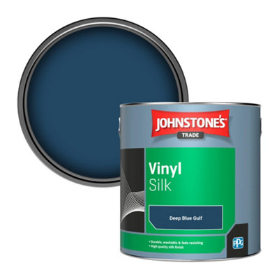 Johnstone's Trade Vinyl Silk Walls & Ceilings Emulsion Paint Deep Blue ...