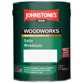 Johnstone's Trade Woodworks Clear Satin Finsh Woodstain - 5L