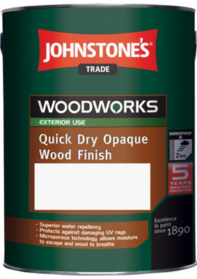 Johnstone's Trade Woodworks Ebony Quick Dry Opaque Wood Finish Satin - 5L