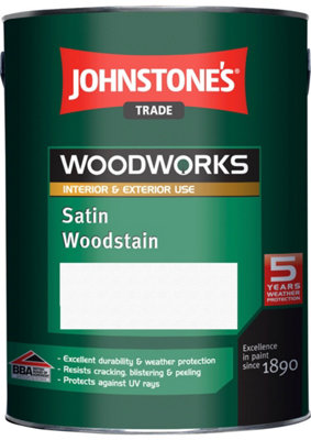 Johnstone's Trade Woodworks Medium Oak Satin Finsh Woodstain - 5L