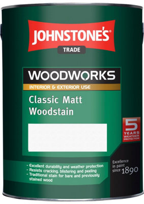 Johnstone's Trade Woodworks Rosewood Matt Finsh Woodstain 5L DIY at B&Q