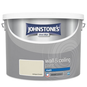 Johnstone's Wall & Ceiling Antique Cream Matt Paint - 10L