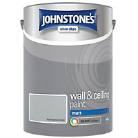 Johnstone's Wall & Ceiling Manhattan Grey Matt Paint - 5L
