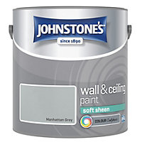 Johnstone's Wall & Ceiling Manhattan Grey Soft Sheen Paint - 2.5L