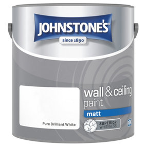Johnstone's Wall & Ceiling Pure Brilliant White Matt 2.5L Paint