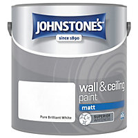 Johnstone's Wall & Ceiling Pure Brilliant White Matt Paint -  2.5L
