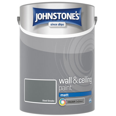Johnstone's Wall & Ceiling Steel Smoke Matt 5L Paint at B&Q