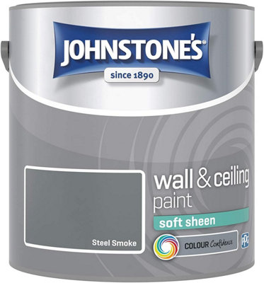 Johnstone's Wall & Ceiling Steel Smoke Soft Sheen Paint - 2.5L