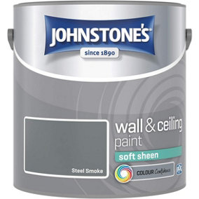Johnstone's Wall & Ceiling Steel Smoke Soft Sheen Paint - 2.5L
