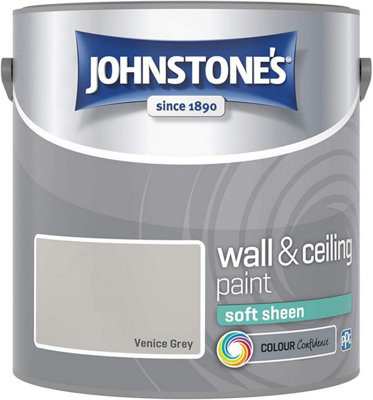 Johnstone's Wall & Ceiling Venice Grey Soft Sheen Paint - 2.5L