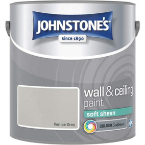 Johnstone's Wall & Ceiling Venice Grey Soft Sheen Paint - 2.5L