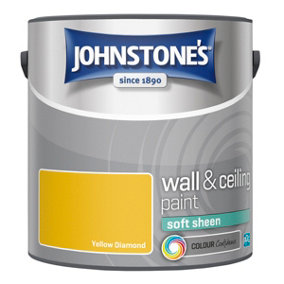 Johnstone's Wall & Ceiling Yellow Diamond Soft Sheen Paint - 2.5L