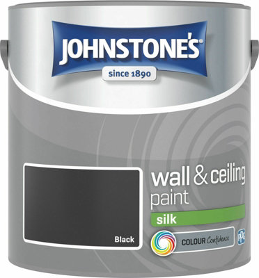 Johnstone's Wall & Ceilings Black Silk Paint - 2.5L