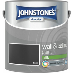 Johnstone's Wall & Ceilings Black Silk Paint - 2.5L