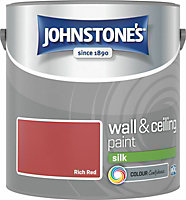 Johnstone's Wall & Ceilings Rich Red Silk Paint - 2.5L